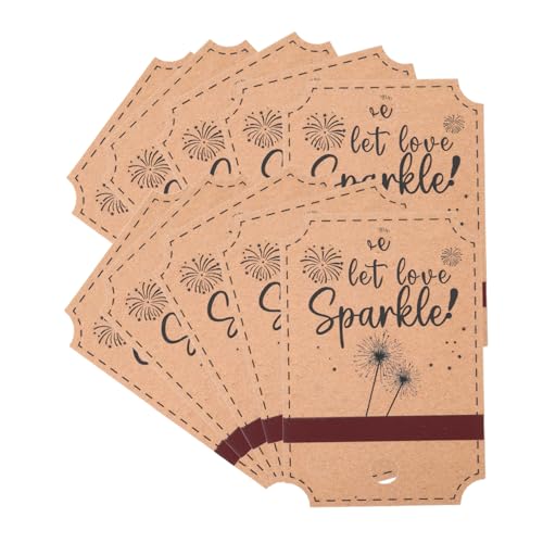 SOPOTUTU 80個クラフトペーパータグ ホール付き 書き込み可能 包装用 プレゼントラッピング 素朴なウェディングフェイバー 飾り付け用 パーテ