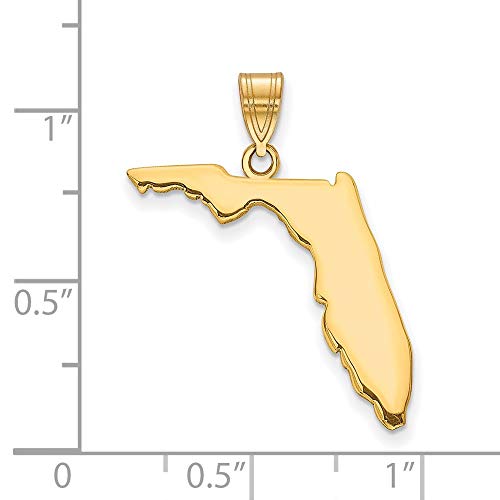 Charm Pendant 14K Yellow Gold Florida Fl State Bail Only2