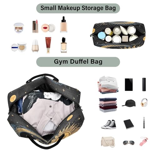 Kigai Sun and Moon Duffle Bag Versatile Travel Duffel for Men and Women, Carry On for Weekend or Overnight Stay4