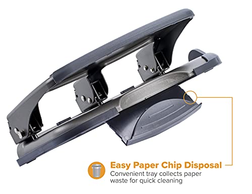 Bostitch Office Ez Squeeze 40 Sheet 3-Hole Punch, Antimicrobial Coating, Heavy Duty (Hp40Am), Silver #TOP4