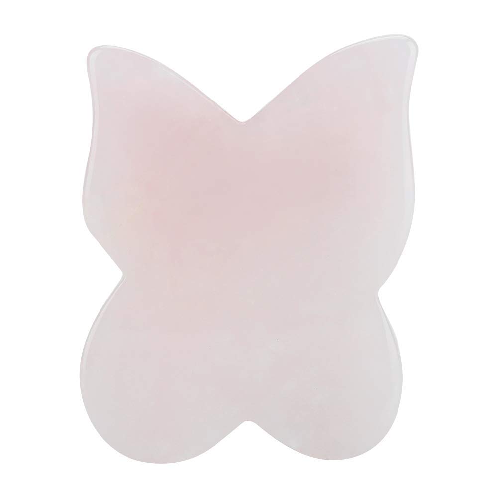 Gua Sha Scraping Massage Tool Natürliche Schmetterling Rosenquarz Heilung Jade Stein für SPA Akupunktur