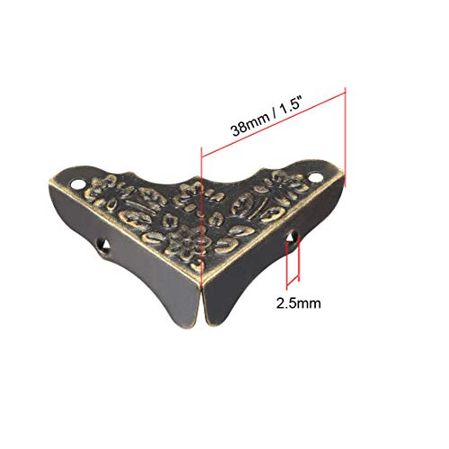 Image of uxcell Metal Desk Corner Protectors Table Edge Cover Guard 38x38x12mm Bronze Tone 12pcs