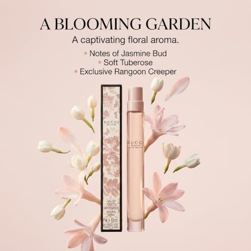 Image of Gucci Perfume for Women Bloom Eau de Toilette Mini Spray 0.33 fl oz, Travel Size Perfume for Women, Ideal for On-the-Go Elegance and Sophistication | Floral Eau de Toilette Designer Fragrance for Her, Compact Purse Size Scent for Travel, On-the-Go Wear, Gift or Collection