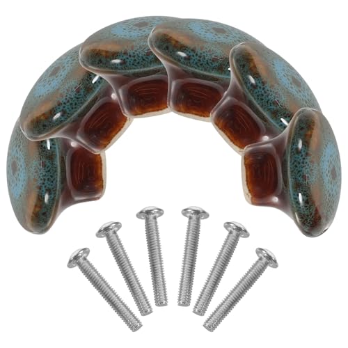 HAPINARY 6個 陶磁器製キャビネット取っ手 部屋用 引き出しと食器棚に適合 シンプルデザイン 滑らかで手に優しい触感 クローゼットやワード