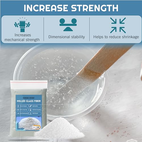 Image of Milled Fiberglass 1 LBS - Epoxy Thickener - Fiberglass Resin Filler Material for Epoxy, Vinyl Ester, and Polyester Resin Systems - Add to Fumed Silica Thickener for Repairing Holes, Cracks and Tears