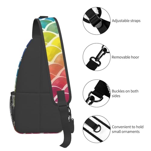 Mochila bandolera con estampado Rainbow Fish Scale miniatura 5