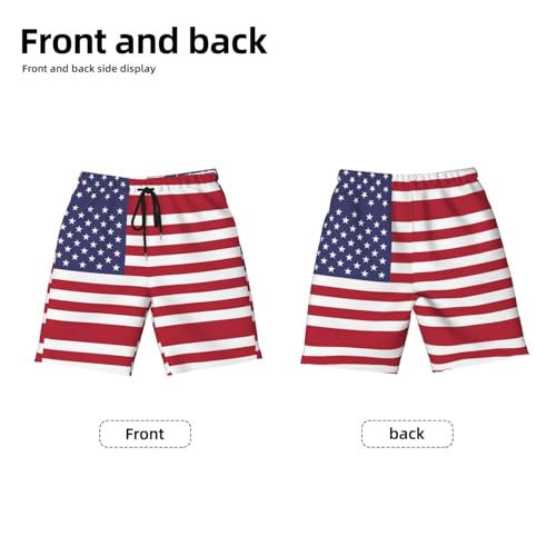 American Flag Youth Beach Pants, Soft and Breathable, with Drawstring Waist, Suitable for Sports and Leisure.2
