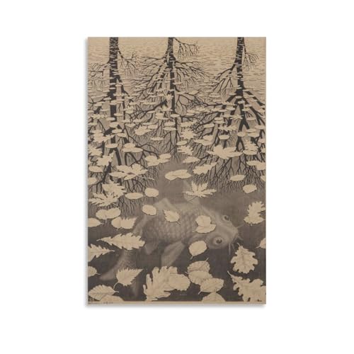 Toile M. C. Escher Three Worlds pour habiller un mur vide avec élégance