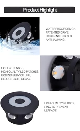 Image of FILLISKA Aluminium LED Indoor /Outdoor Wall Light, IP-65 Rainproof & Shockproof Body. (6 Way RGB)
