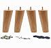 WEICHUAN Solid Rubber Wood Replacement Sofa Couch Chair Ottoman Loveseat Coffee Table Cabinet Furniture Wood Legs(Set of 4)