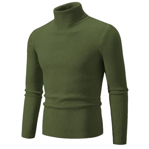 Men's High Neck Multi-Color Minimalist Pullover Knitted Sweater for Warmth and Casual High Neck Sweater