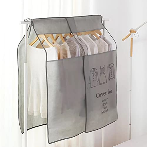 Housoutil Garment Bag Cover 42.13X36.61 Inch Non-Woven Dust Hood for Clothes Rail Water Resistant Storage Bag with Clear Window for Suits Shirts Coats - Image 4