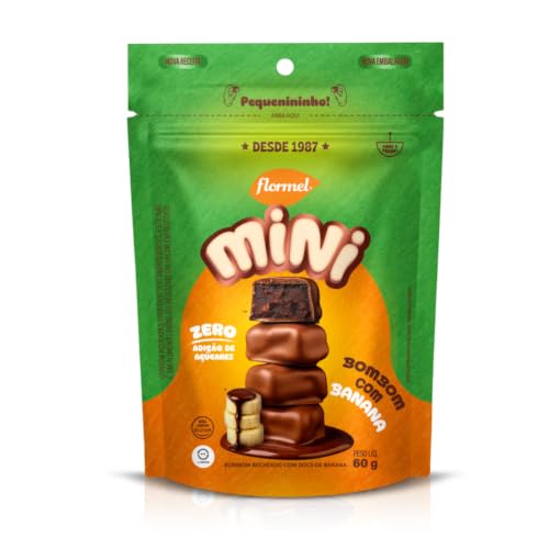 Mini Bombom com Banana FLORMEL Zero Açúcar 60 Gramas
