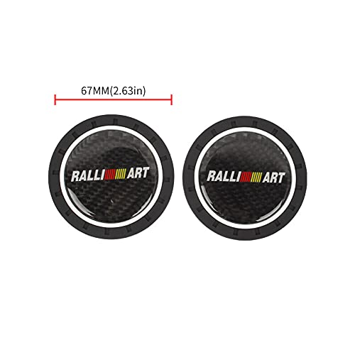 2PCS Universal RALLIART Alfombrilla Antideslizante de Silicona para Portavasos de Coche miniatura 2
