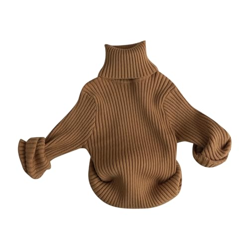 Boys' and Toddler Long Sleeve Sweaters Solid Color High Neck Pullover Sweater Girls Casual Lightweight Cozy Tops