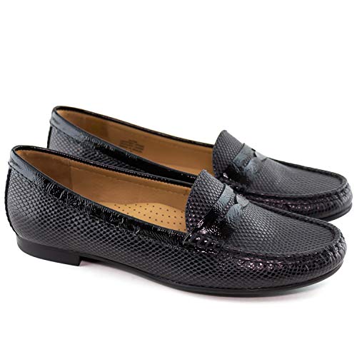 Image of Womens Casual Genuine Leather Comfortable Lightweight Driving Moaccasins Classic Fashion Penny Slip On Ladies Driving Loafer Flat Shoes