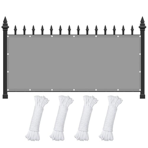 Voile d'ombrage rectangulaire gris filet coupe-vent terrasse camping 2x5,5m