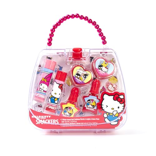 Lip Smacker Glam Hello Kitty Nail Polish &amp; Flavored Lip Balm Makeup Tote