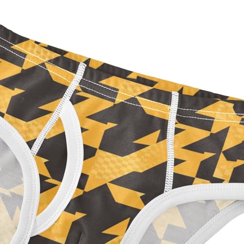 KLL Retro Yellow and Black Houndstooth Boys Toddler Pure Cotton Underwear Briefs Breathable Undies4