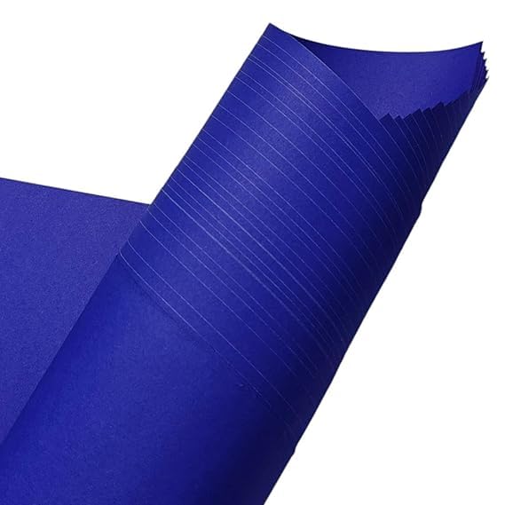 Image of SEJASCOLLECTIONS | Pack of 10 | Dark Blue, Bright, A1, BIG / FULL Size, Pastel Sheets / Chart Paper, Used in art and craft, collage, projects, posters etc. Plain / Unrulled, Size: 70x56 centimeters, 200 GSM thickness.