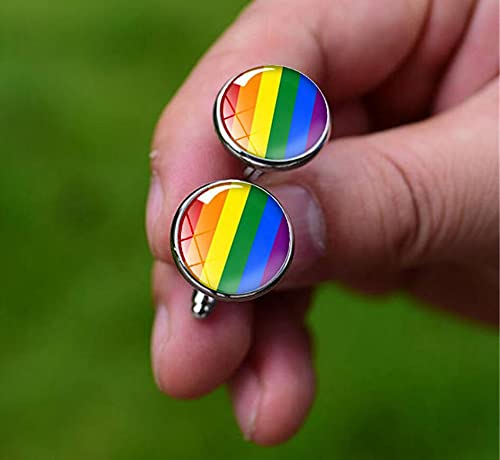 Kooer Rainbow Cufflinks Gay and Lesbian Personalized Wedding LGBT Cuff Links LGBT Wedding Gift4