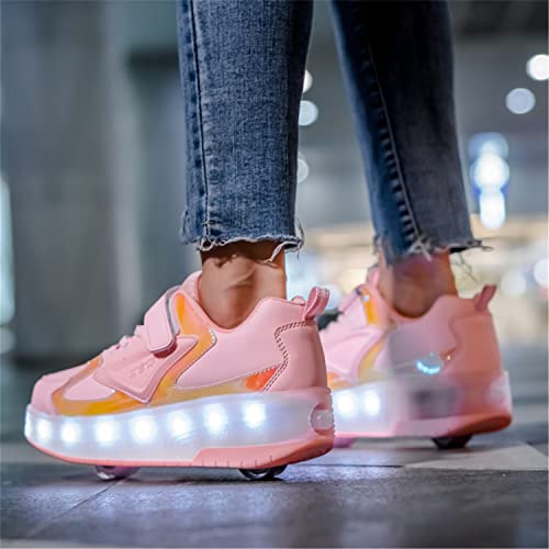 Meisjes Jongens Schoenen met Wielen 7 Kleuren LED Lichten Rolschaatsen USB Oplaadbaar Lichtgevende Schoenen Dubbel Wiel… - Image 8