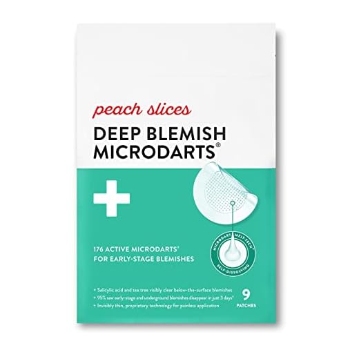 Peach Slices - Deep Blemish Microdarts (9 ct) - Early Stage Pimple Patches for Face - Salicylic Acid, Niacinamide, Hyaluronic Acid, Tea Tree Oil & Cica - Vegan, Cruelty Free, Korean Skin Care & Beauty