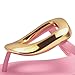 PARTY Square Toe Flip Flops Women,Fashion Designer Thong Sandals with Gold Buckle Trendy Summer Comfort Flat Sandals,LIGHT PINK-10