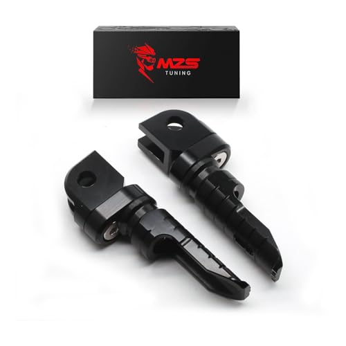 Image of MZS Motorcycle Foot Pegs Compatible with ZX4R ZX4RR ZX25R EX 400 500 Z400 Z500 2018-2026, Front Adjustable Footpegs Rider Foot Pedal Black CNC