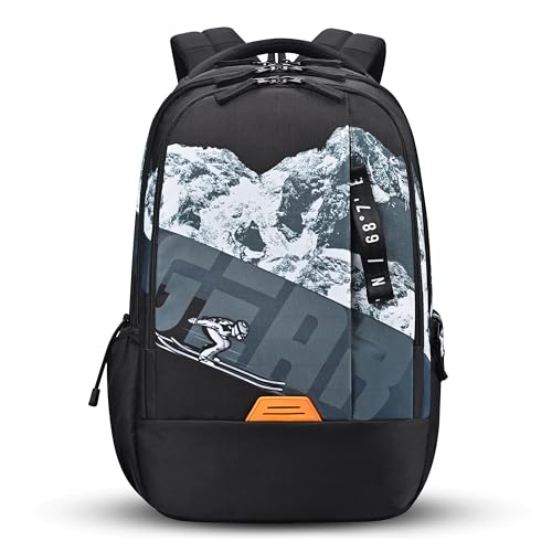 Image of Gear New Alpine 19 inch /36L Large Water Resistant School Bag | Casual Backpack | Daypack | Travel Backpack | Kids Bag for Boys /Girls (Black - Black)