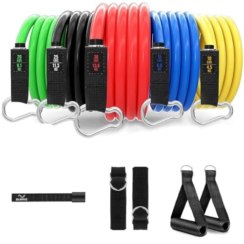 The 10 Best Low-Cost Home Workout Equipment - Exclusive Guide 20 SLOVIC Resistance Tube for Men and Women(Set of Five = 5 to...