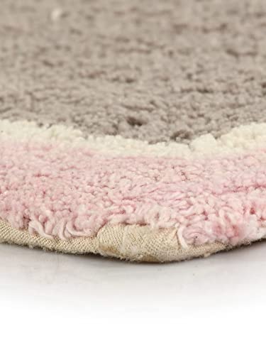 Image of SASHAA WORLD Star + Elephant Patterned Bathmat Combo | Ultra Soft & Absorbent Tufted Cotton Rugs with Anti-Skid Latex Backing, Perfect for Bathroom, Bedroom, Hotels | Pack of 2, 50x80 cm