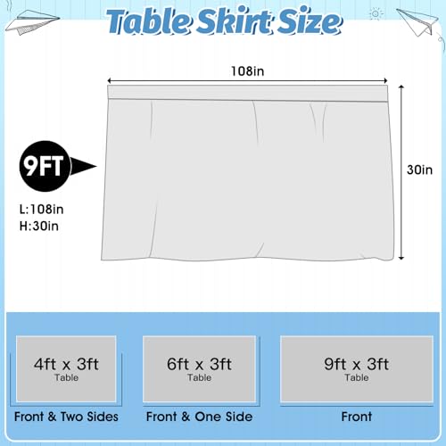 Image of 9FT Composition Notebook Table Skirt Spiral Notebook Teacher Desk Skirt for Classroom Decor Rectangle Table Cloth Black and White Desk Cover for Back to School Party Supplies Office Bookcase Cabinet
