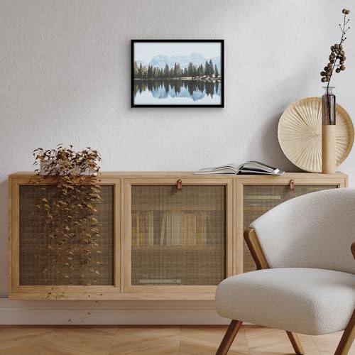 Image of Americanflat 10x14 Picture Frame with Shatter-Resistant Glass - Streamline Collection - Thin Border Picture Frame for Wall Display - Hanging Hardware Included - Black