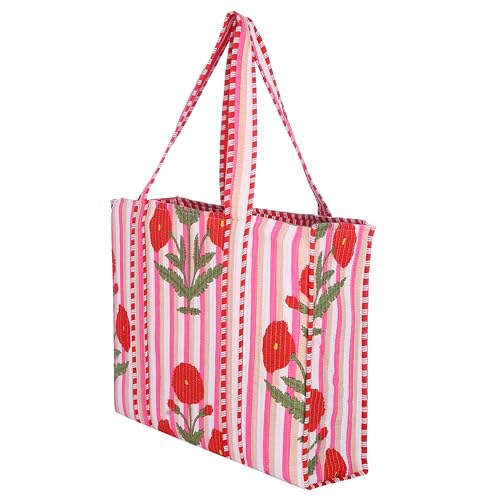 Bolsa reversible ligera de algodón para mujer miniatura 4