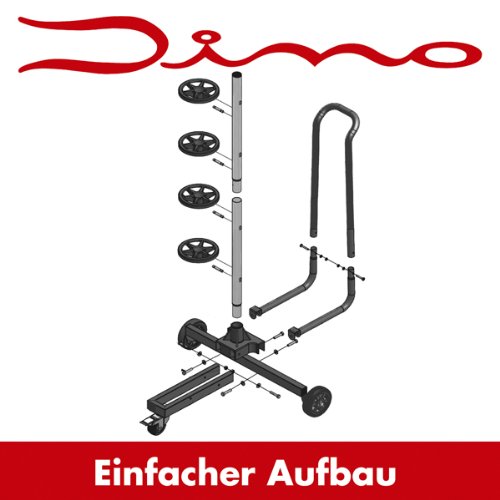 Dino KRAFTPAKET 130002 fahrbarer Felgenständer XL (235-er bis 285-er Reifengrößen) mit Reifenschutzhülle für fachgerechte Lagerung von Kompletträdern