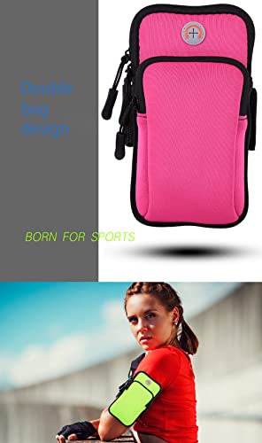 Bisadon Cell Phone Armbands Phone Armband Sleeve With Adjustable Elastic Band, Waterproof Sports Running Armband For Walking Hiking Biking Rose Red #TOP5