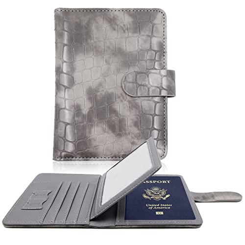 Image of Melsbrinna Rfid Passport Holder for Travel women /Men, Cute Passport Wallet Rfid Blocking Card Slots, Rfid Passport Cover /CaseTravel Wallet, Passport Book Holder (1, Grey)