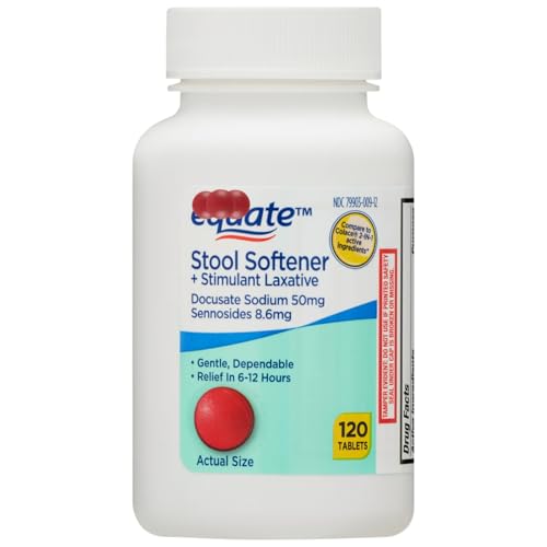 Stool Softener Plus Stimulant Laxative Tablets for Constipation 120 Ct