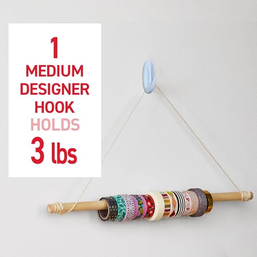 Image of Command Medium Designer Hooks, 9 Hooks, 12 Strips, Sky