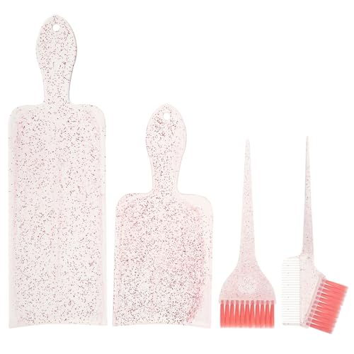 Veemoon Kit de Balayage Professionnel 4 en 1 - Planche à Mèches Ergonomique Rose avec Pinceaux et Peigne de Teinture - Palette de Coloration pour Ombré, Balayage et...