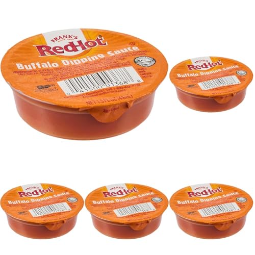 Frank’s RedHot Buffalo Dipping Sauce, Single-Serve Dip Cup, Signature Buffalo Flavor &amp; Heat, For Takeaway and Dine-In Service, 1.5 fl oz (Pack of 5)