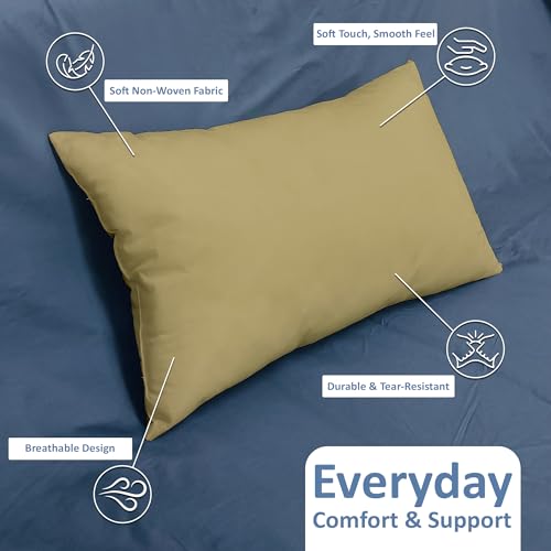 Image of ARLinen Sleeping Pillow Filler Set of 1 - Non-Woven Fabric, Fluffy Cotton Filling, Home, Hospital, Hostel & Travel Use - Taupe 16x24 Inch