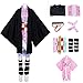 Formemory Costume da kimono femminile, kimono, cappotto, Halloween, carnevale, per cosplay, per ragazze e donne (2XL, rosa)