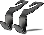 LivTee Black Superior Leather Car Seat Back Headrest Hooks, Car Hook Hangers Interior Accessories for Purse Coats Umbrellas Grocery Bags Handbag, 2-Pack