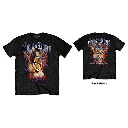 Guns N Roses T-shirt torso band logo tillbaka tryck officiell herr svart, Svart, S