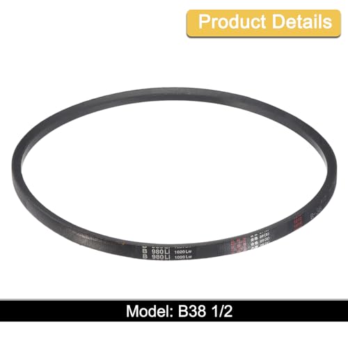 Image of uxcell 3 Pack B38 1 /2 Classic Wrapped V-Belt, 41 inch Outside Circumference Wrapped Industrial Rubber V-Belt B Profile V-Belt for Industrial Machinery Equipment, Black