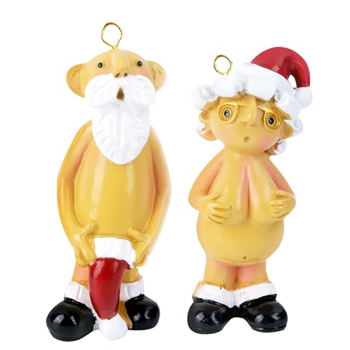 2 Stück Nackter Weihnachtsmann Ornament,8cm Frecher Weihnachtsmann...