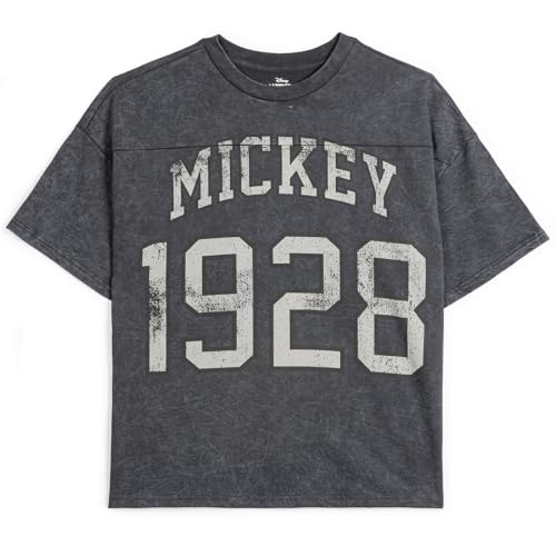 Disney Mickey Mouse French Terry Drop Shoulder Vintage T-Shirt Adult Sizes (X-Small - 2XL)