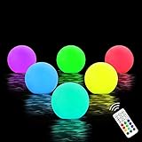 Chakev Floating Pool Lights, 16 Colors LED Glow Pool Ball Lights with Remote, Waterproof Light up...